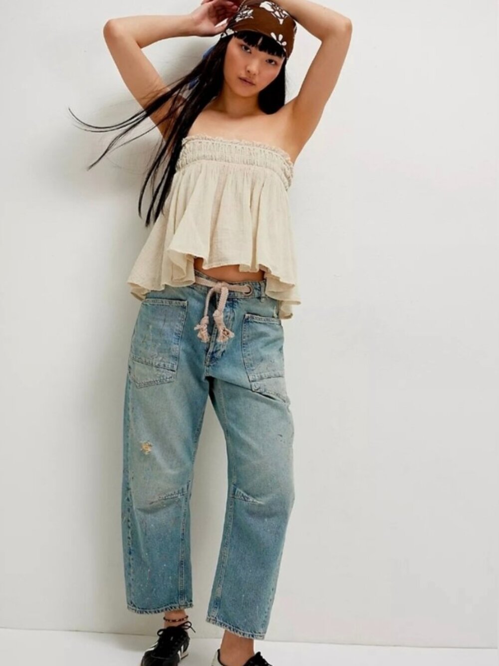 Free People We The Free Moxie Pull-On Barrel Jeans